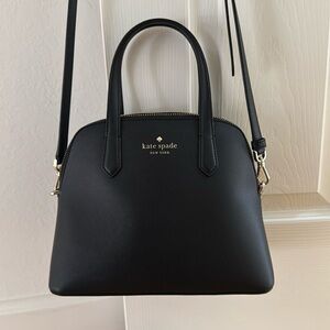 Kate Spade Schuyler Medium Black Dome Satchel Crossbody Bag